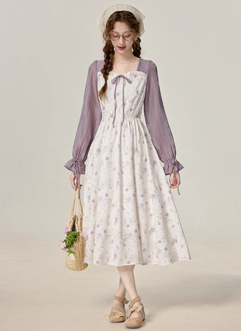 Temperament gentle style floral dress 2025 new spring super beautiful dress R1907
