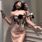 Large size French atmosphere lace lace tube top pure desire skirt hot girl suit R1865