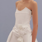 White tube top waist A-line short skirt homecoming dress R3499