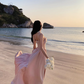 French style temperament waist suspender dress 2025 a word big swing skirt high-end dress R1546