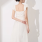 French style white flying sleeve dress beautiful temperament slim high-end little white dress R4260