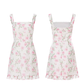 French floral suspender short dress R2710