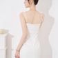 French dress new summer design niche temperament white suspender skirt long slim skirt R4382