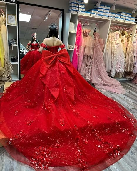 Pink Tulle Quinceanera Dresses for Sweet 16,Off-Shoulder Ball Gowns for Prom S6939