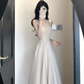 French style high-grade satin suspender dress with a unique and beautiful waist birthday dress R0469