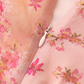 2025 summer new pink floral gentle style small flying sleeve waist lace dress R0954