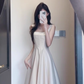 French style high-grade satin suspender dress with a unique and beautiful waist birthday dress R0469