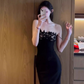 Sexy hot girl lace tube top suspender dress 2025 royal sister waist evening dress R1229
