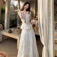 Fairy's complete outfit: strappy v-neck lace vest skirt two-piece set R1738