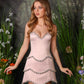 Pink tube top waist elegant temperament diamond slim short skirt homecoming dress R3893