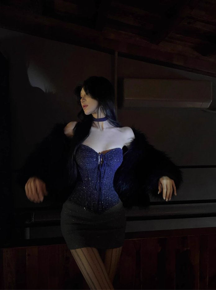 Temperamental Chanel style sequined fishbone tube top 2025 sexy hot girl hip skirt suit R1354