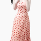 2025 Summer New Pink Floral Rose French Fishtail Long Suspender Dress R0956
