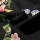2025 summer new retro black floral waist slim sexy suspender dress R0917