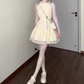 Gentle and sweet style flower halter neck dress beautiful waist A-line short skirt R0750