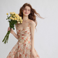 French suspender skirt floral dress high-end wear short skirt summer skirt R2767