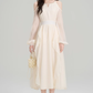 French style beautiful holiday long dress summer new ruffled halter neck off-shoulder dress R2364