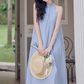 French blue halter neck dress new style holiday style waist beautiful fairy dress R2402