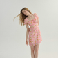 French pink dress summer petite floral dress short skirt fairy skirt R2768