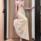 Flower V-neck suspender dress gentle temperament beautiful summer skirt R0729