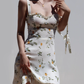 French style fresh girl slim fit and slimming dress, retro waist cinching short skirt dress R2871