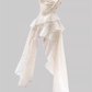 Pure desire design irregular sling dress 2025 ruffle waist fairy long dress R1109