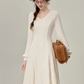 2025 new style white knitted dress with coat and sweater dress R1895