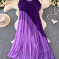 New 2025 large size short-sleeved mid-length dress loose and slim contrast color fresh temperament dress R0391