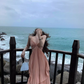 Travel photography clothes super fairy beach dress suspenders sexy backless dress R1575
