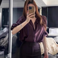 Royal sister style loose long-sleeved shirt 2025 high-end hot girl hip skirt suit R1402
