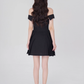 Black halter neck dress for women summer slim short skirt new design A-line skirt R4501