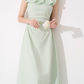 Niche design dress new summer high-end mid-length French temperament sleeveless square neck skirt R4259