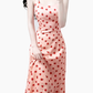 2025 Summer New Pink Floral Rose French Fishtail Long Suspender Dress R0956