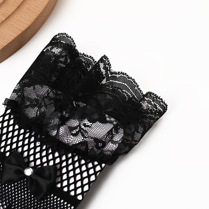 Halloween lace gloves bridal gloves bow hot diamond mesh sunshade sexy sleeves     S6275