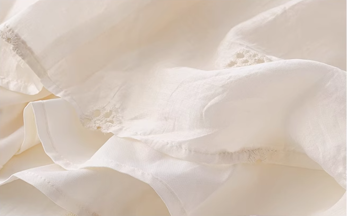 French tea break white embroidered dress 2025 new holiday style long dress R2592