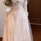Gentle and elegant mesh suspender dress, beautiful waist and elegant long skirt R0490