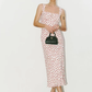 French retro polka dot print suspender dress summer waist slim long dress R2920