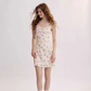 French floral suspender short dress R2711