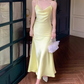 High-grade silk suspender dress 2025 new women's slim fit base acetate vest long skirt R0996