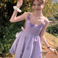 Purple mid-length waist suspender dress French style slim skirt R4989