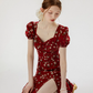 French floral red dress 2025 high-end wear R2703