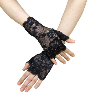 Short lace gloves fingerless bridal wrist gloves opera evening wedding tea party dance     S6221