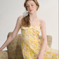 Yellow floral maxi dress suspender dress holiday outfit dress floral dress R2694