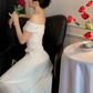 French one-shoulder dress 2025 sexy temperament waist elegant party dress R1488