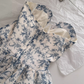 Blue and white porcelain floral tube top long skirt high-end heavy waist dress R2062
