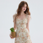 French floral suspender skirt short dress holiday wear short skirt petite skirt women summer R3491
