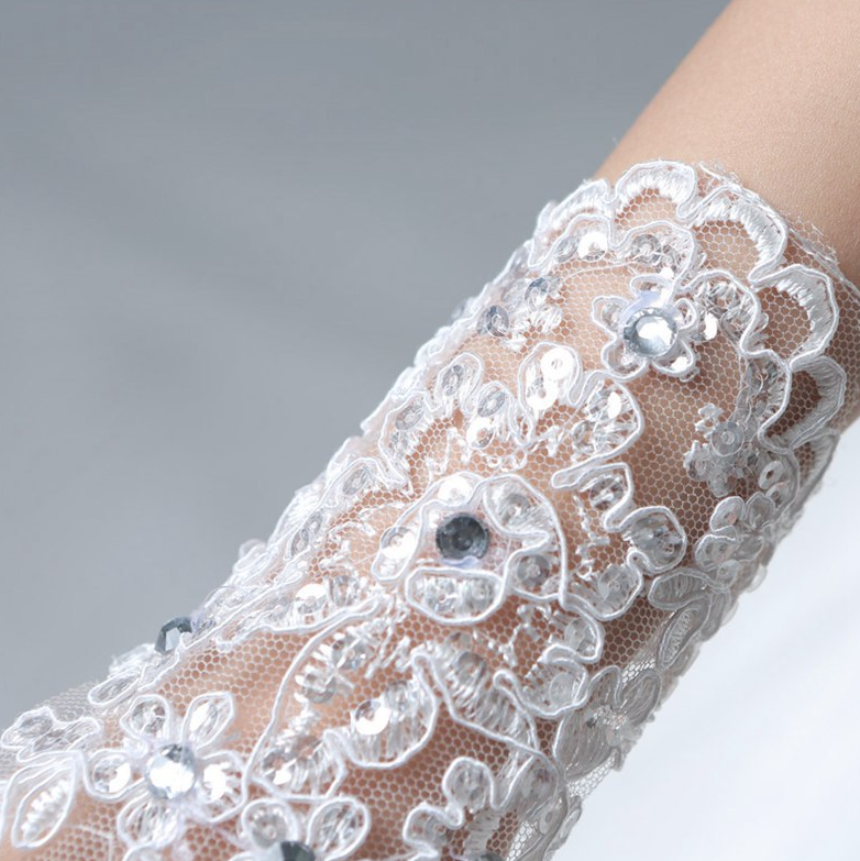 Lace diamond children's wedding dress flower girl dress girl performance dance gloves decoration     S6231