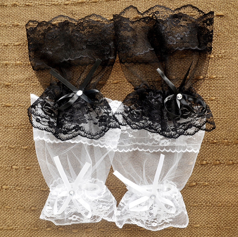 Breathable retro half-length mesh gloves fingerless thin bride lace hand sleeve gloves     S6259