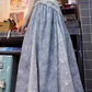 Blue lace tube top dress 2025 new beautiful waist a-line long skirt R0675