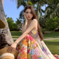 Beautiful little skirt for vacation, high-end floral suspender dress, fairy temperament long skirt 2025 R0480