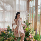 Beautiful printed suspender dress for summer unique and beautiful waist slimming princess dress R4213